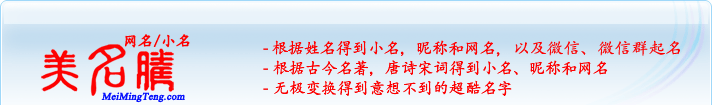 根據(jù)姓名得到小名，昵稱和網(wǎng)名；根據(jù)古今名著，唐詩宋詞得到小名，昵稱和網(wǎng)名；無極變換得到意想不到的超酷名字